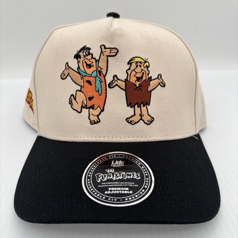 Lids Exclusive The Flintstones Adjustable Snapback Hat Black Cream NEW
